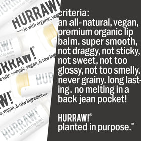 HURRAW! applied to lips demonstrating subtle hydration without scent
