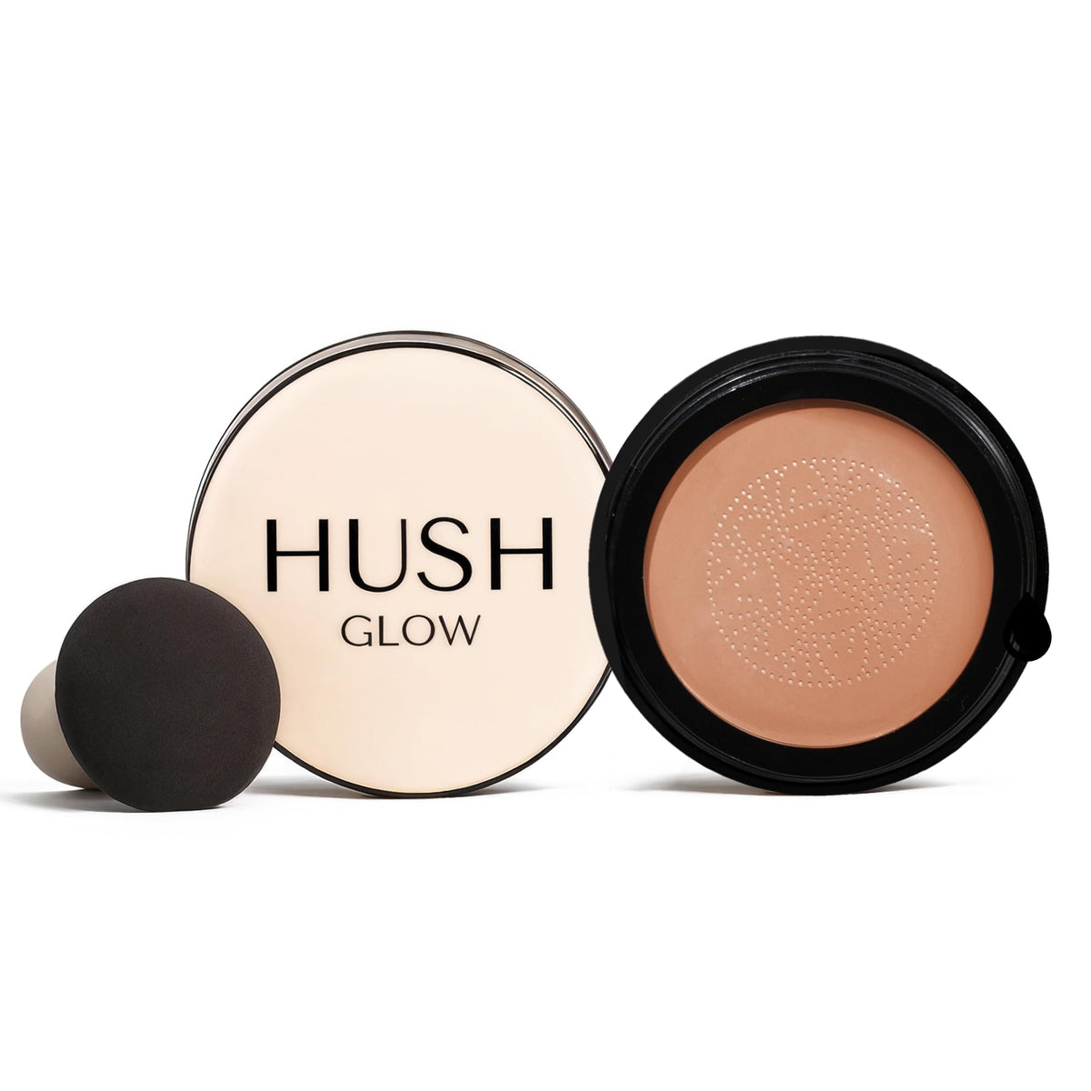 Hush Glow front compact showing packaging and shade benefit