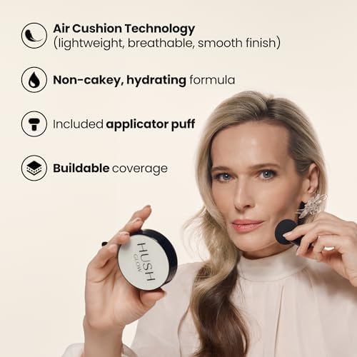 Hush Glow open cushion with visible sponge and mushroom applicator for precise application