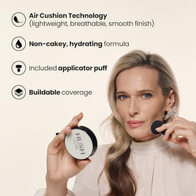 Hush Glow open cushion with visible sponge and mushroom applicator for precise application