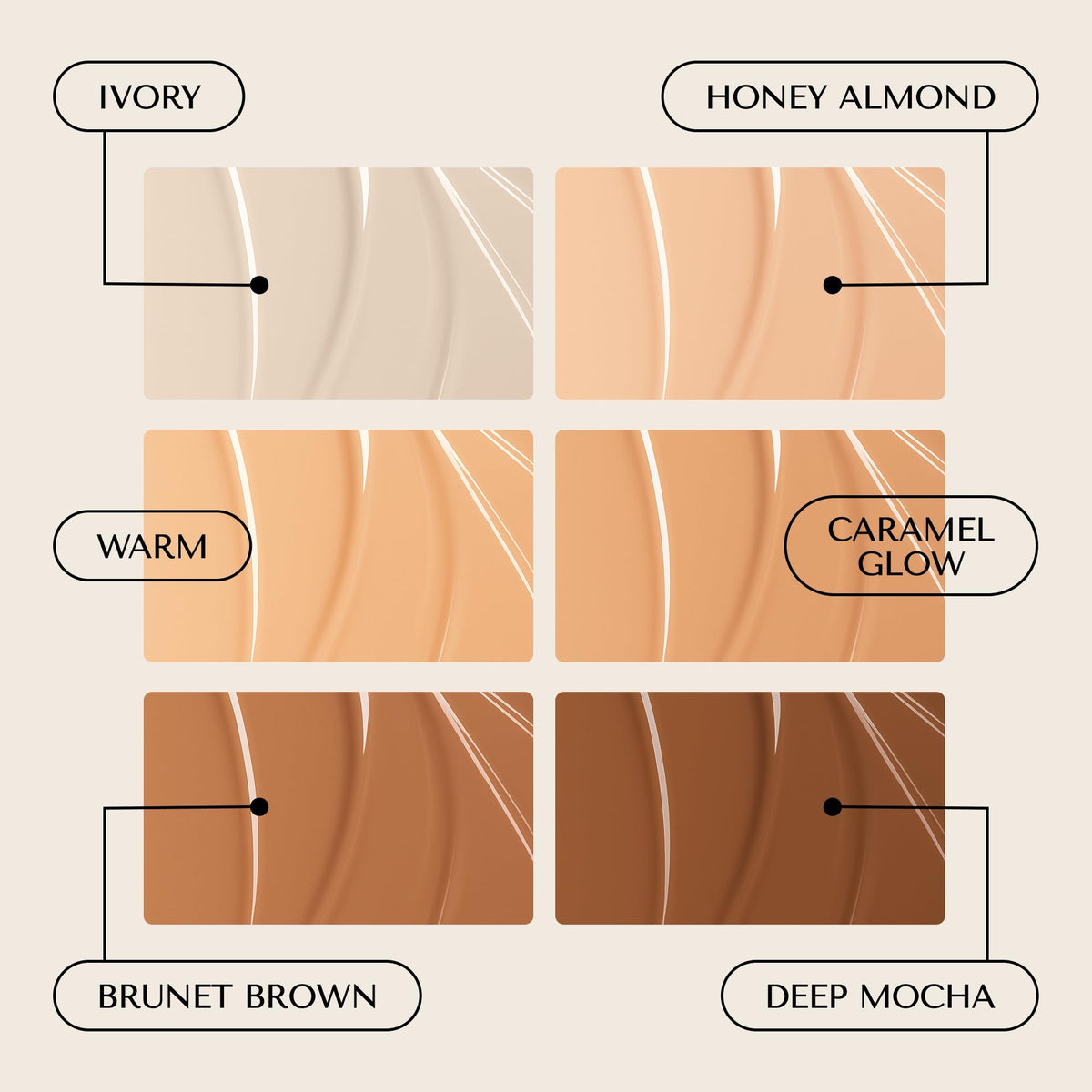 Hush Glow foundation swatch on arm in Honey Almond showing true shade and blendability benefit
