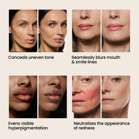 Hush Glow foundation swatch texture showing smooth, hydrating finish