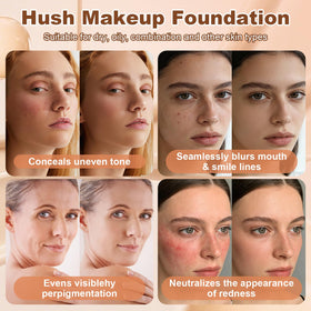 Hush Makeup texture swatch of cushion cream showing hydrating, blendable finish