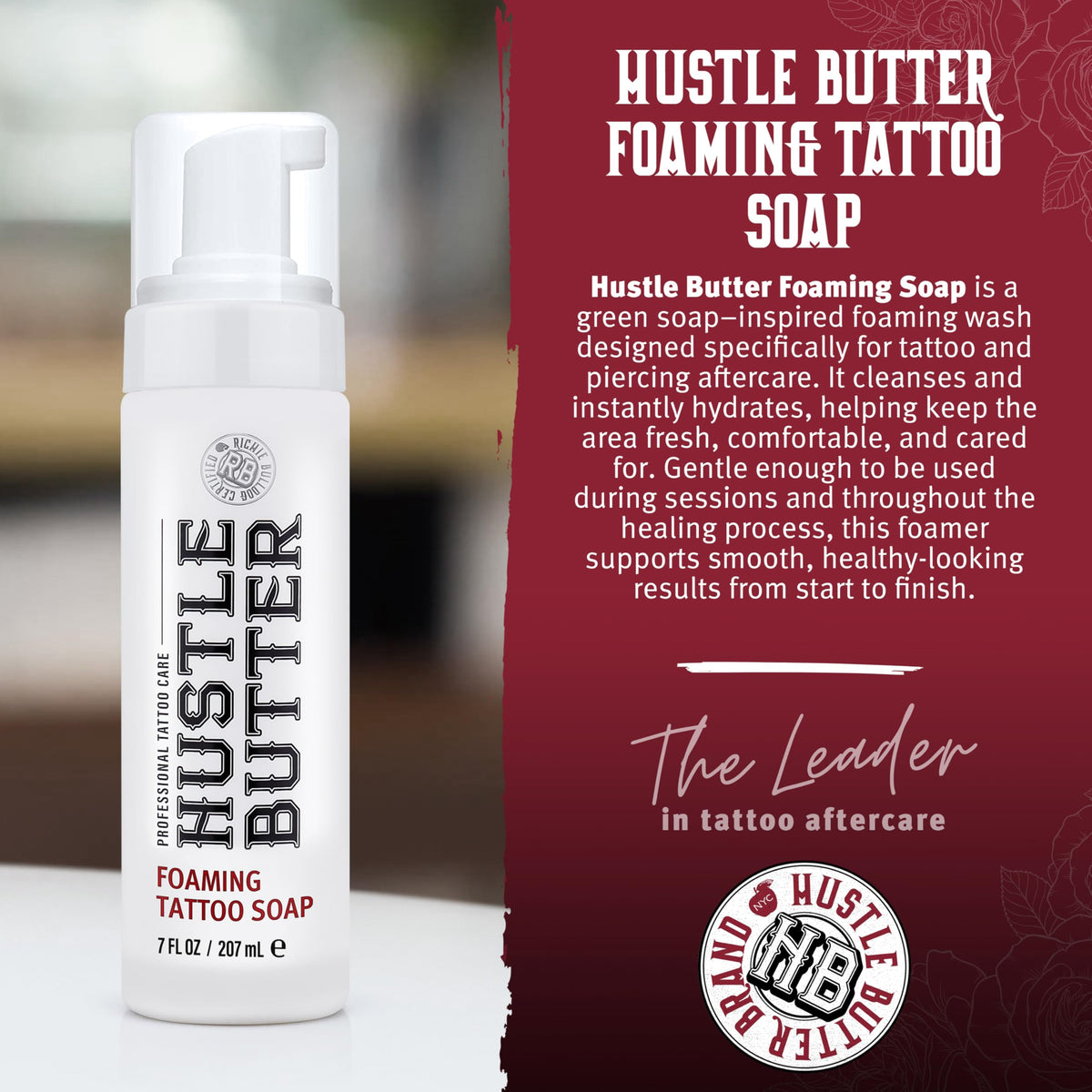 Close-up foam texture from Hustle Bubbles demonstrating gentle lather and easy rinse benefit