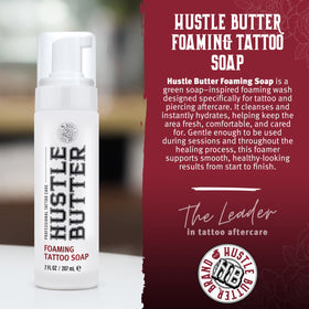 Close-up foam texture from Hustle Bubbles demonstrating gentle lather and easy rinse benefit