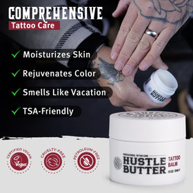 Hustle Butter Deluxe used by artist during tattoo for improved glide
