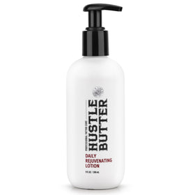 Hustle Butter front label on 9 fl oz bottle showing product name and benefits