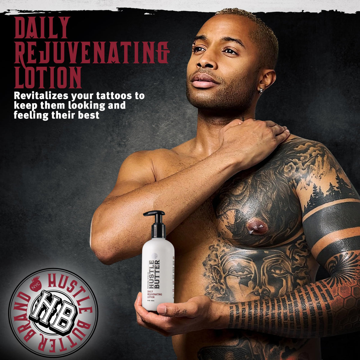 Hustle Butter lotion texture pouring closeup showing smooth hydrating consistency