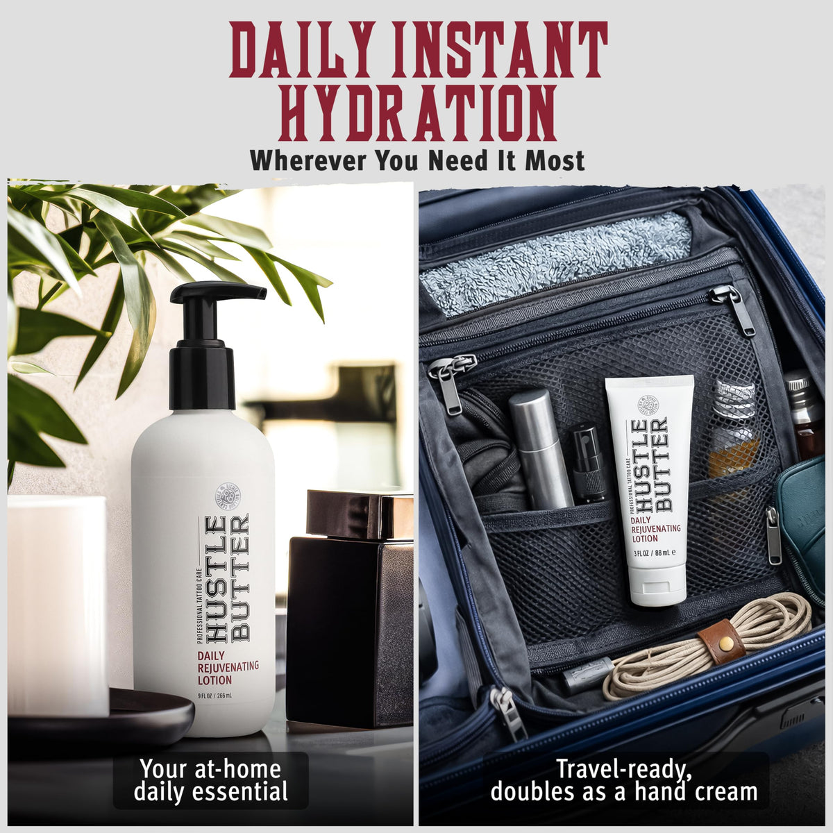 Hustle Butter travel size inside a bag for convenient on-the-go use