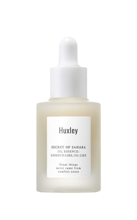 Huxley bottle front view showing label and compact size, highlights brand quality