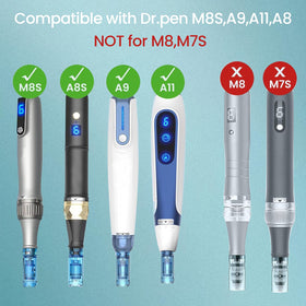 HVVGUT cartridge attached to Dr Pen close-up, clear fit and stable operation benefit