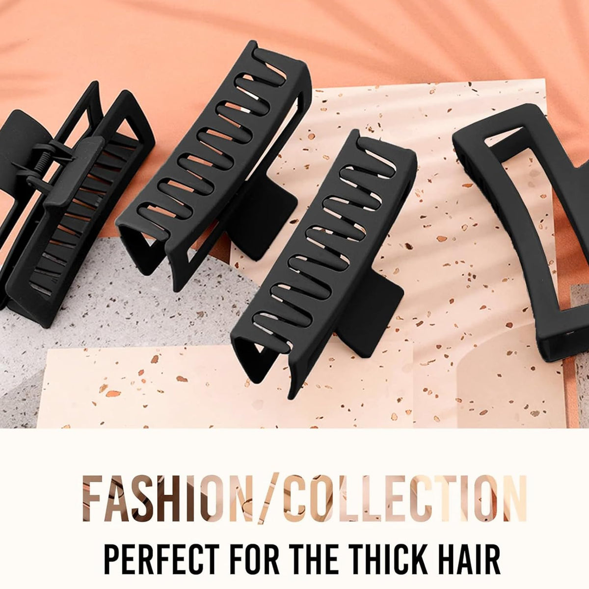 HXOGD clip securing thick hair demonstrating secure hold for heavy textures