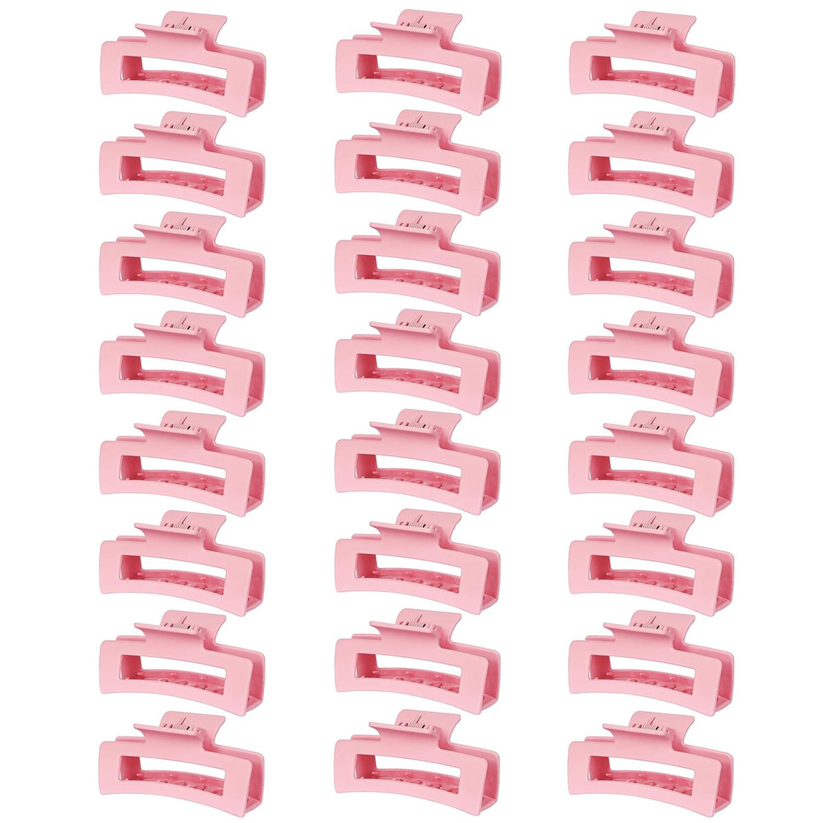 HXOGD front view of 24 pink clips showing set variety and convenience