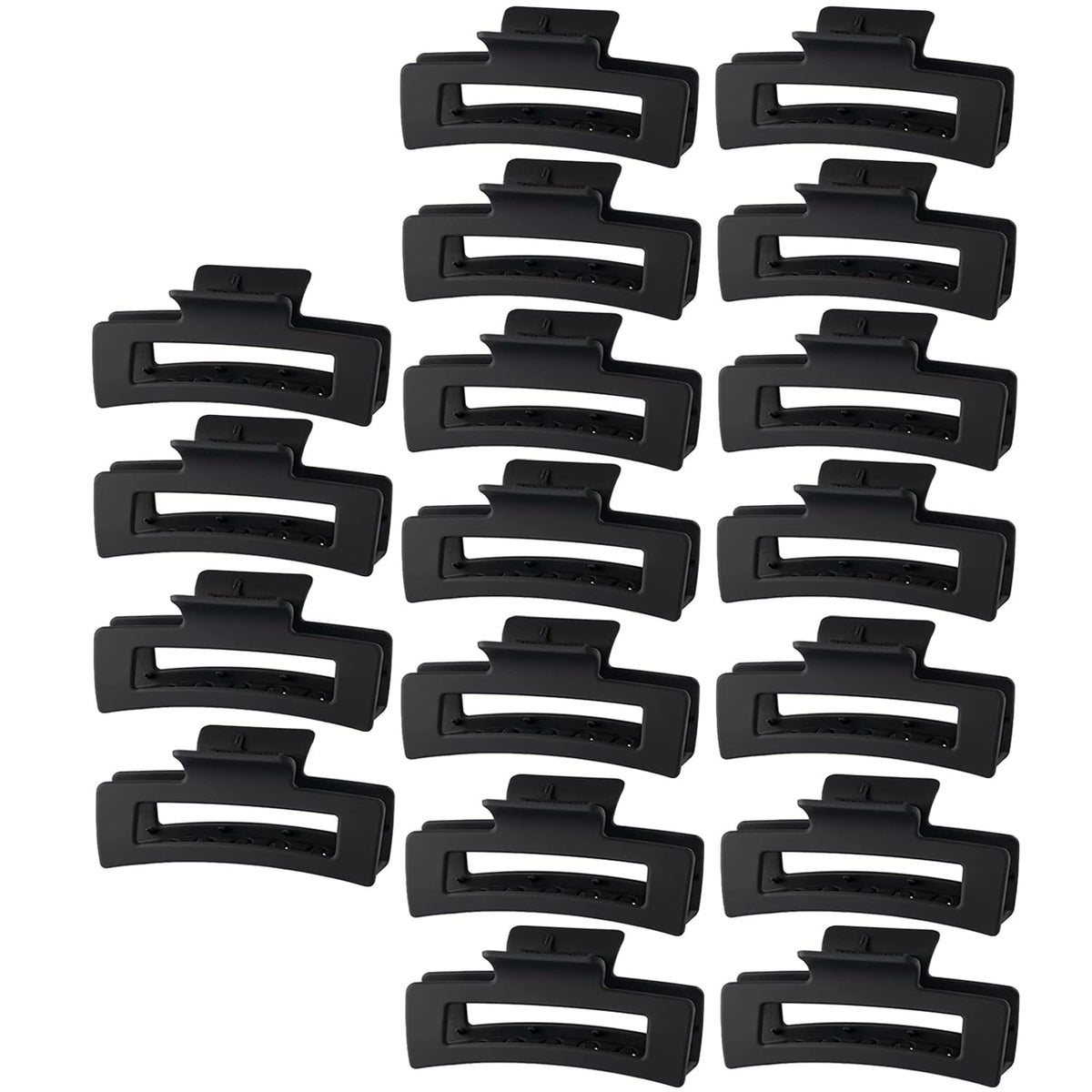 HXOGD front packaging showing 18 matte hair claw clips and organized set for gifting