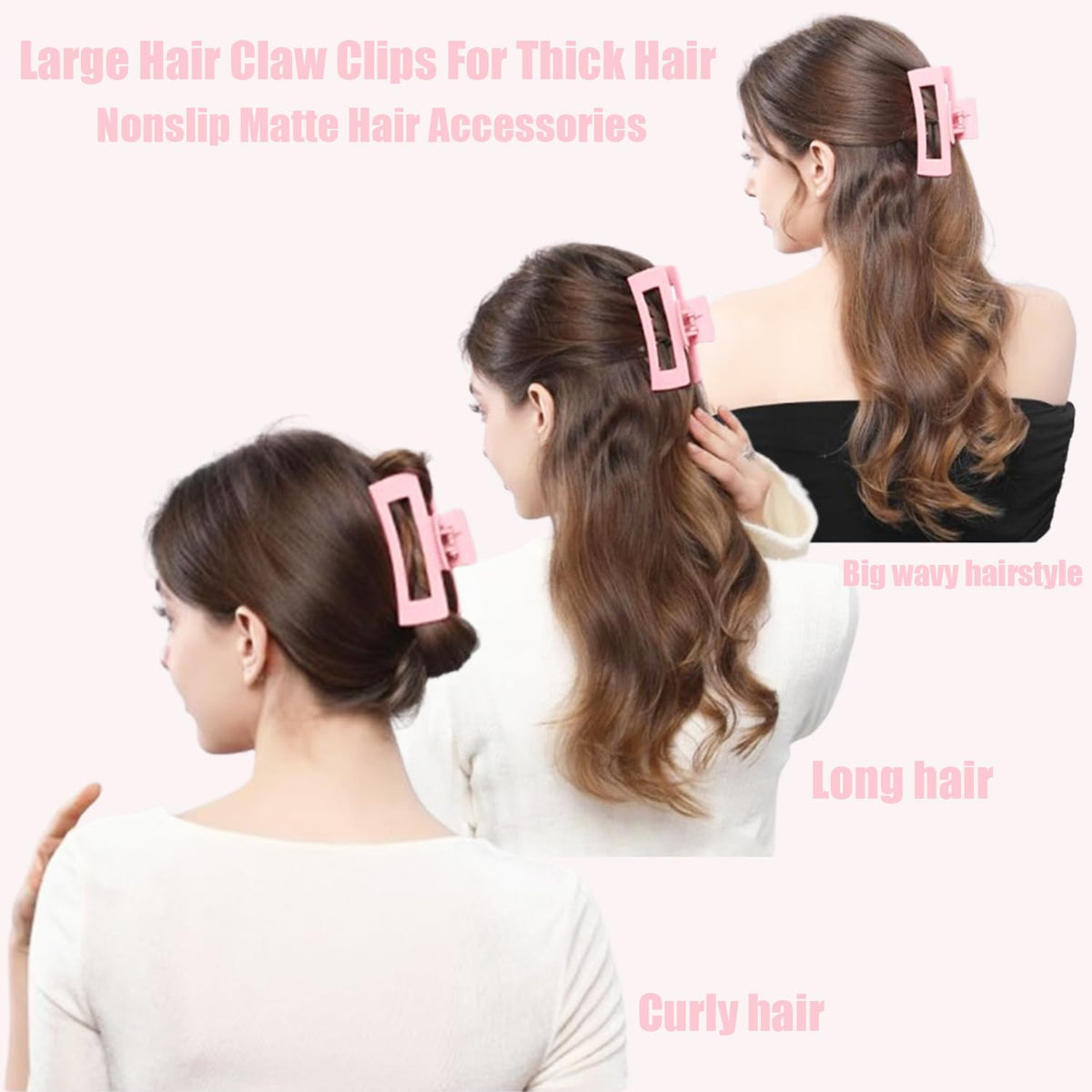 HXOGD clip securing a high bun on thick hair, quick no-pull updo benefit