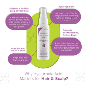 Model applying Hyalogic spray at roots for lift and improved styling benefit
