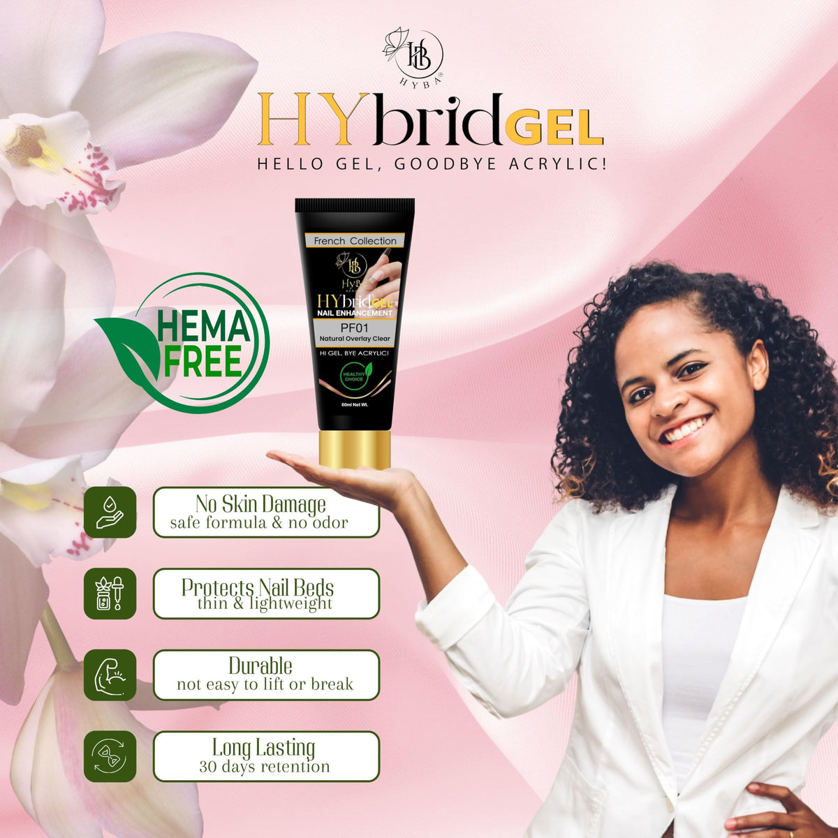 HYBA brush applicator spreading HyGEL for precise control and even coverage benefit