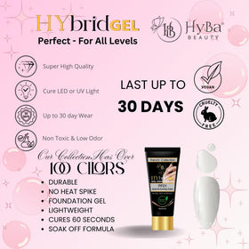HYBA product label close-up highlighting HyGEL ingredients and certification benefits