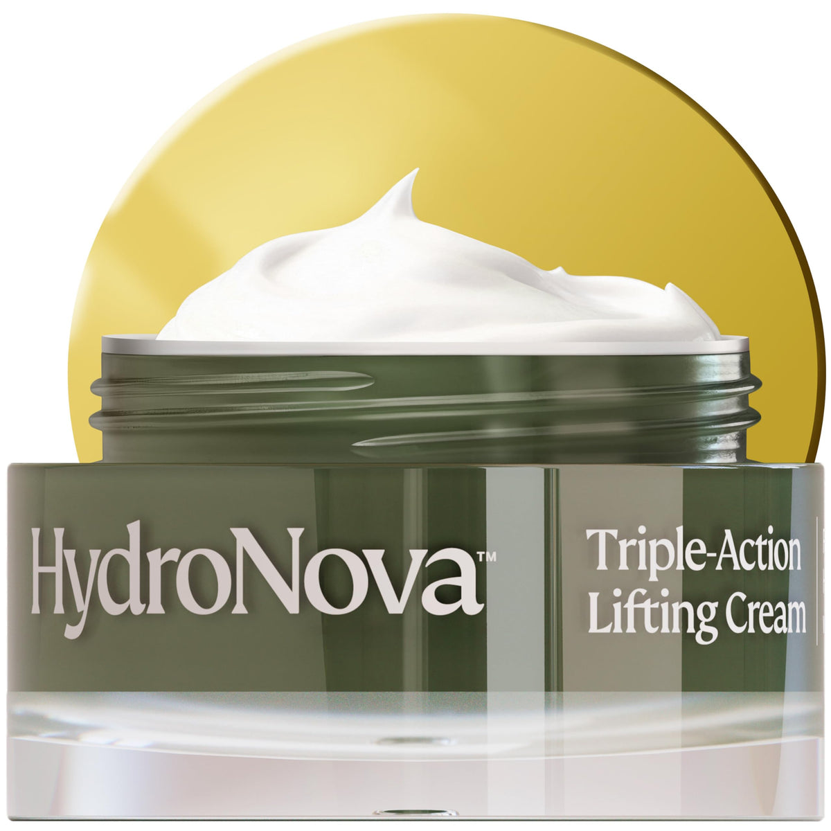 HYDRONOVA front jar showing product packaging and nightly use benefit