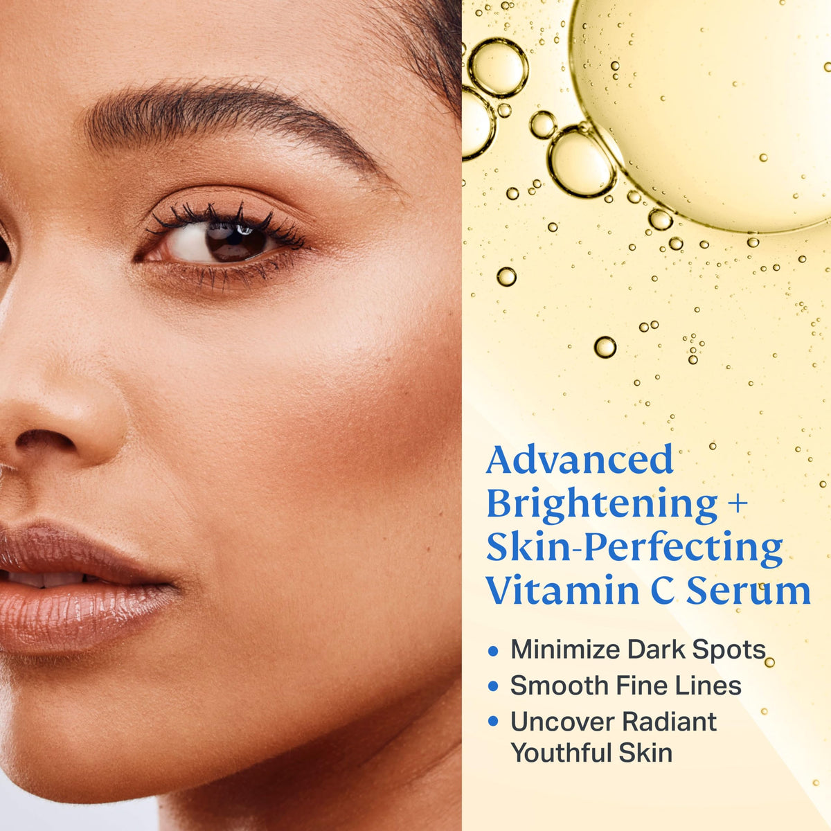 HYDRONOVA texture close-up of serum on skin, showing smooth blend and quick absorption