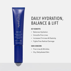 HydroPeptide cream texture close-up displaying lightweight finish benefit: fast absorption