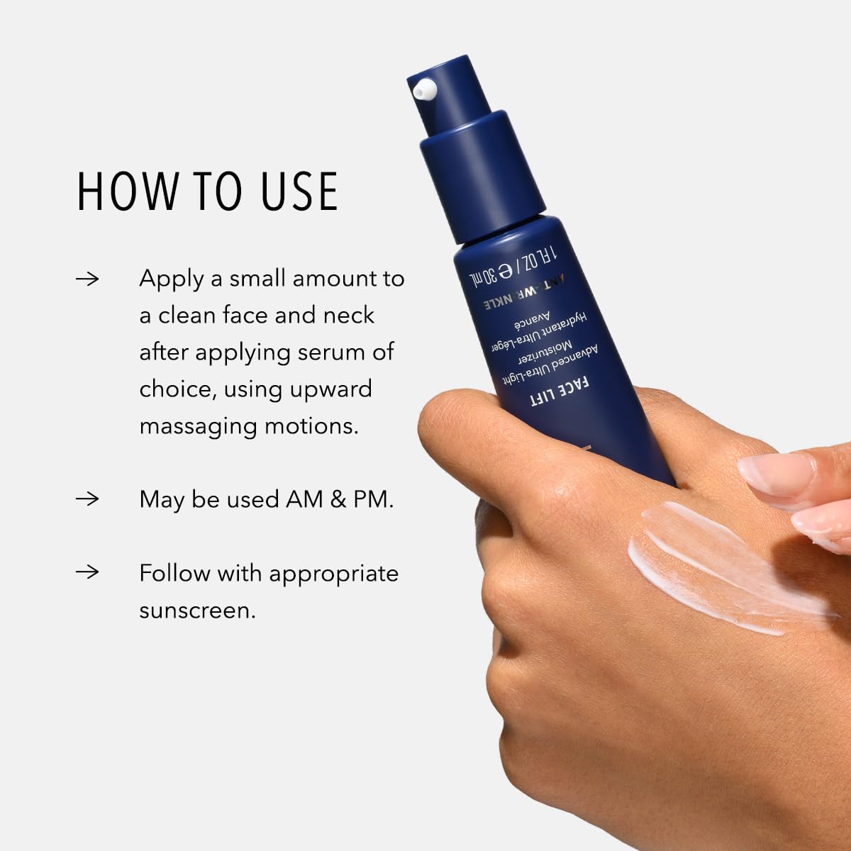 HydroPeptide size comparison in hand showing 1 ounce scale benefit: portable daily care
