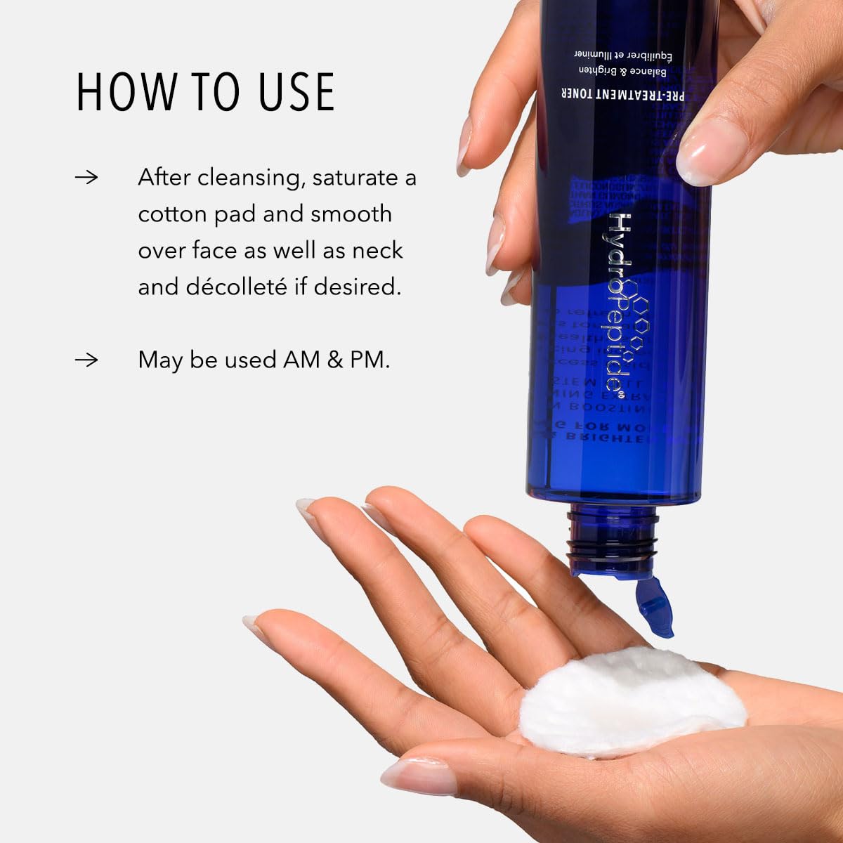 HydroPeptide toner staged in bathroom showing routine-ready use benefit