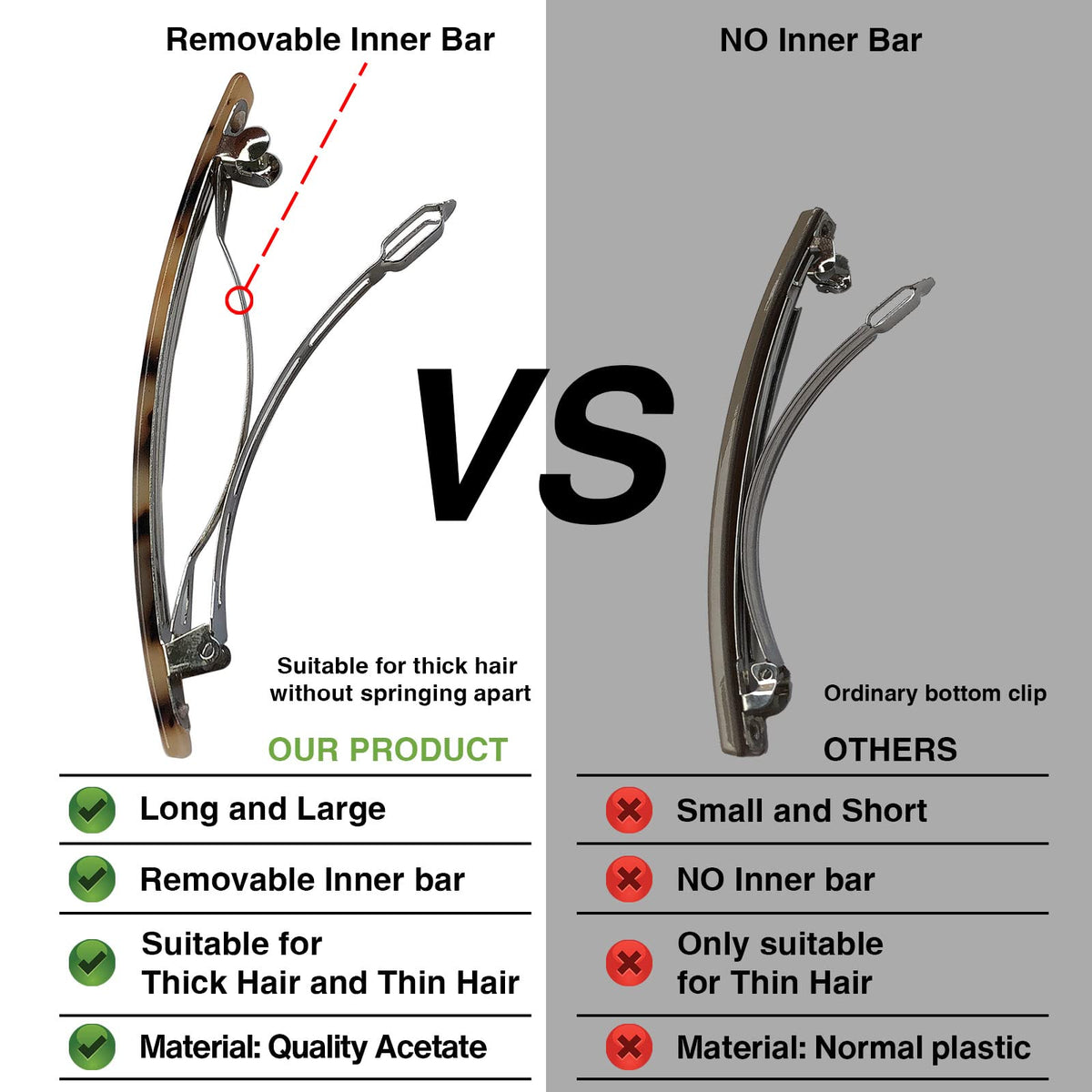 HYFEEL barrette in hair clipped in a half-up style for neat all-day wear