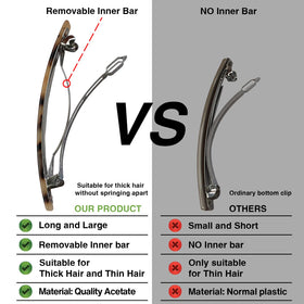 HYFEEL barrette in hair clipped in a half-up style for neat all-day wear