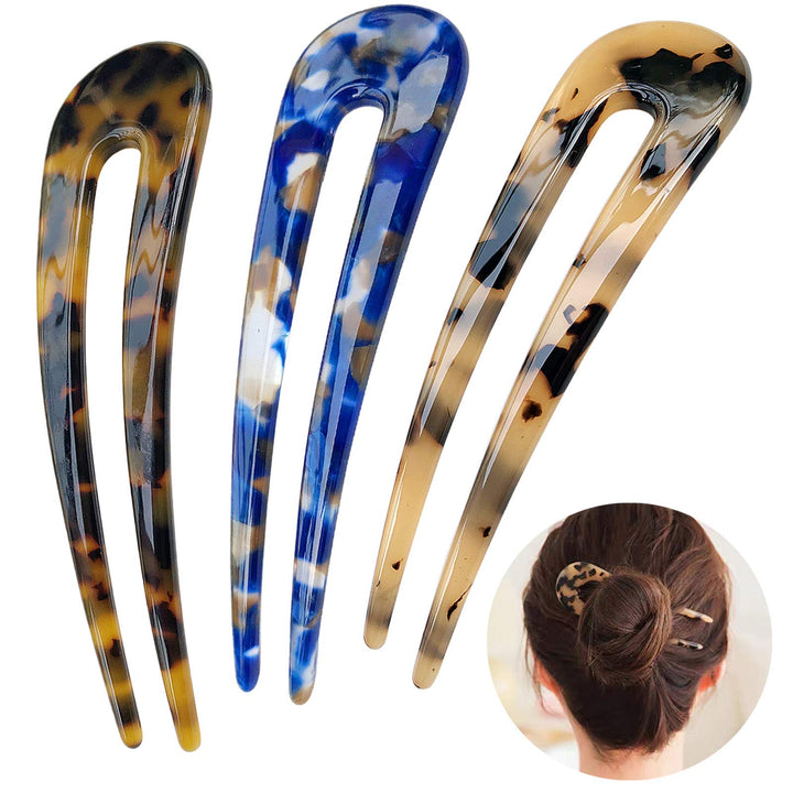 HYFEEL front view of tortoise shell hair fork showing shape and finish benefit