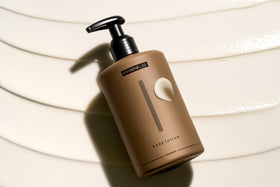 HygieneLab applying lotion to forearm demonstrating quick absorption and immediate softness