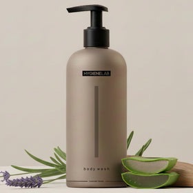 HygieneLab front bottle showing clean design and Lavender Sands scent benefits