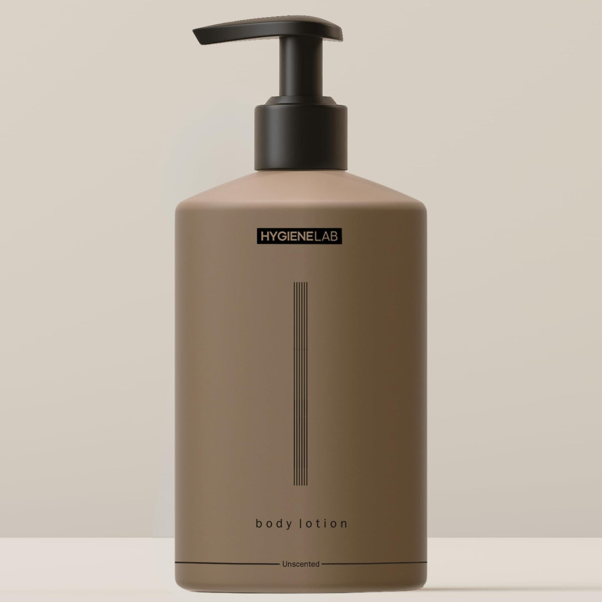 HygieneLab front packaging showing clean unscented 12oz bottle and clear branding for trust