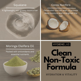 HygieneLab ingredients array with oils and butters showcasing nourishing botanical benefits