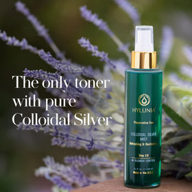 Hylunia label close-up showing ingredients and calming lavender benefit