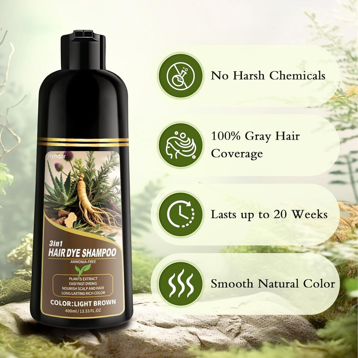 Hynqor being applied to dry hair to show simple one-step color application benefit
