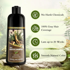 Hynqor being applied to dry hair to show simple one-step color application benefit