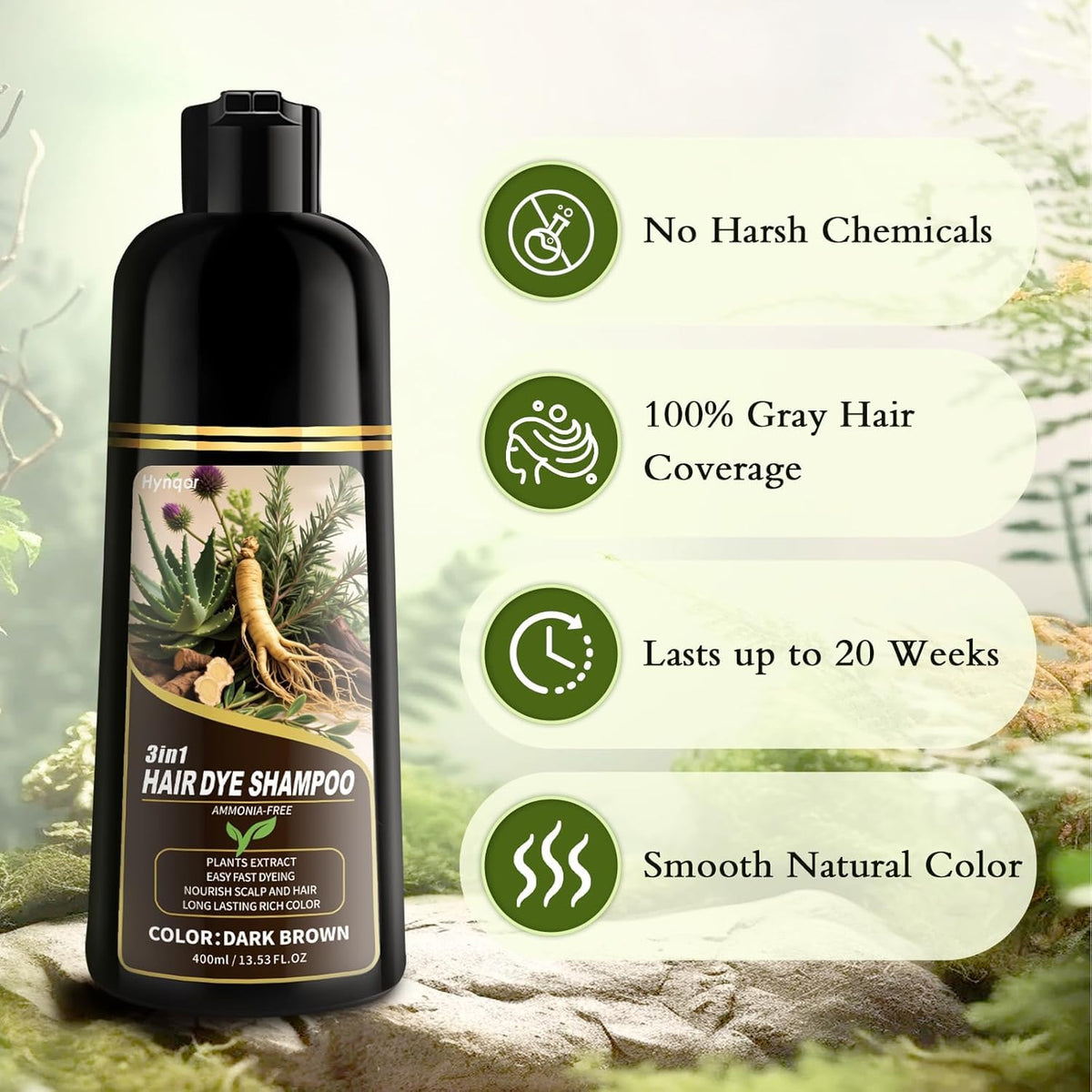 Hynqor being applied to dry hair showing simple one-step use benefit