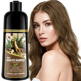 Hynqor front bottle showing light brown dye shampoo and clear branding for easy purchase