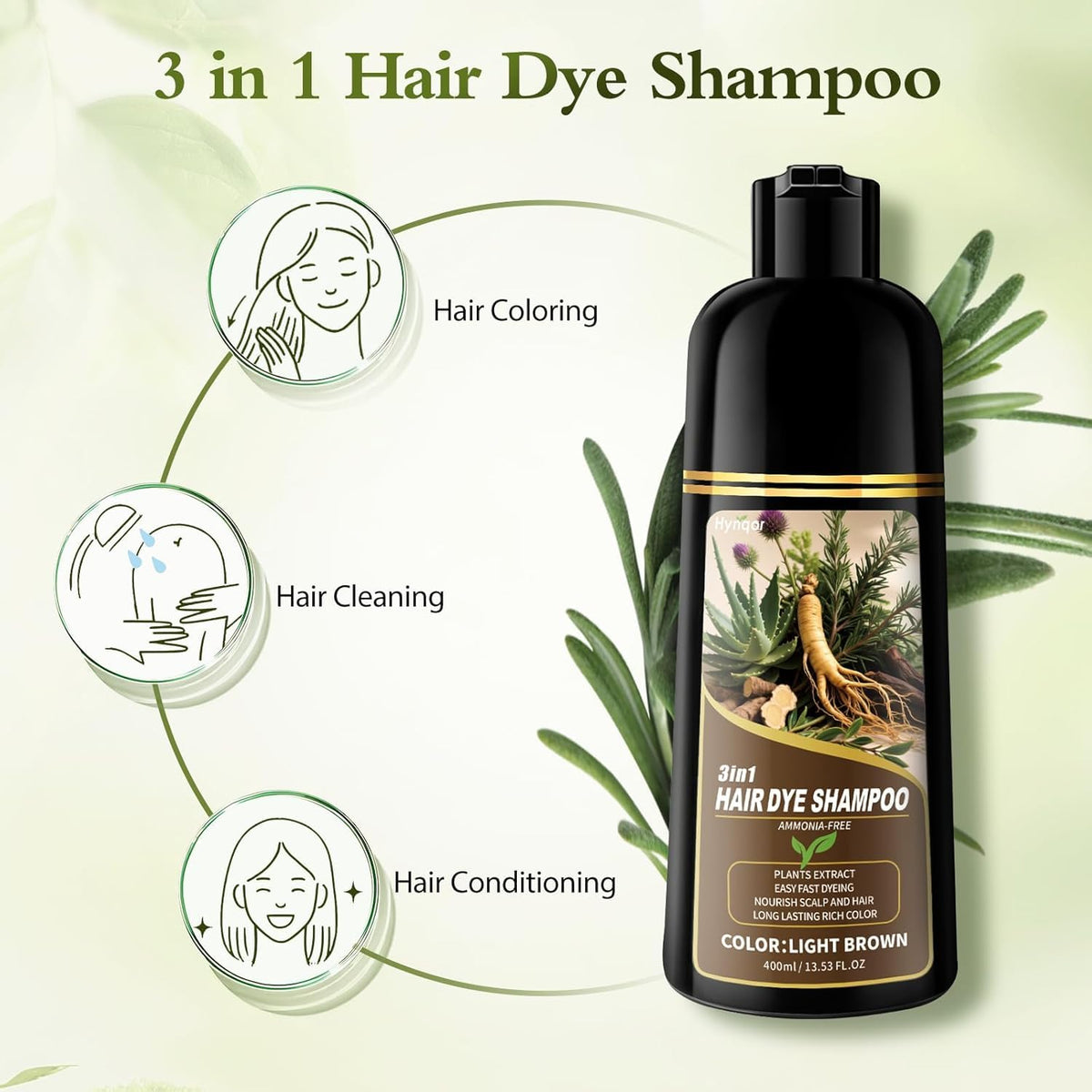 Hynqor hair after rinse showing smooth shine and healthier-looking strands benefit