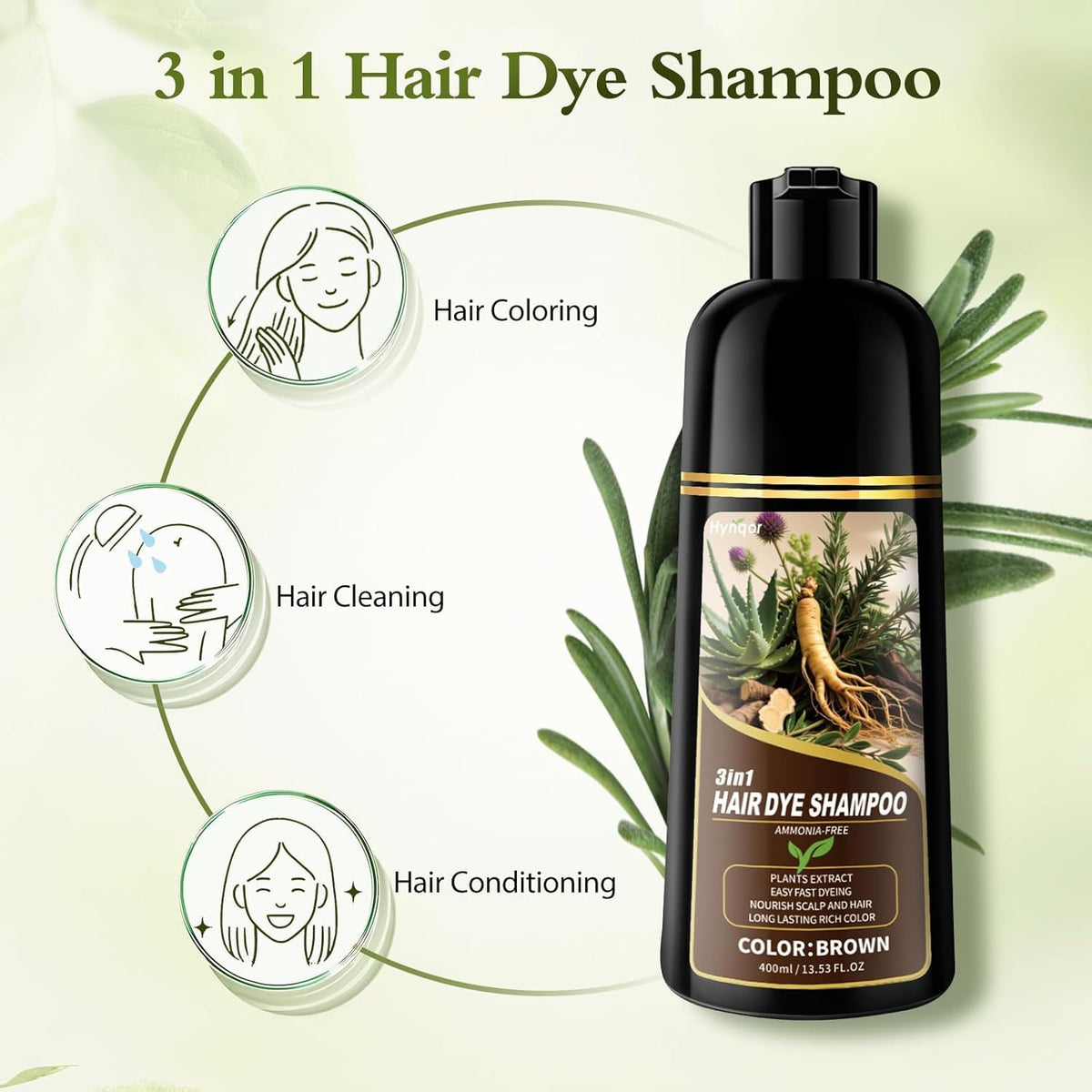 Herbal ingredients next to Hynqor bottle showing natural-extract benefit