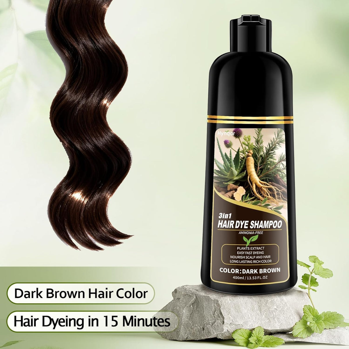 Hynqor shampoo lather and pour texture demonstrating easy application benefit