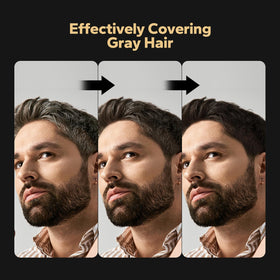 HyperHair before and after image highlighting gray coverage results