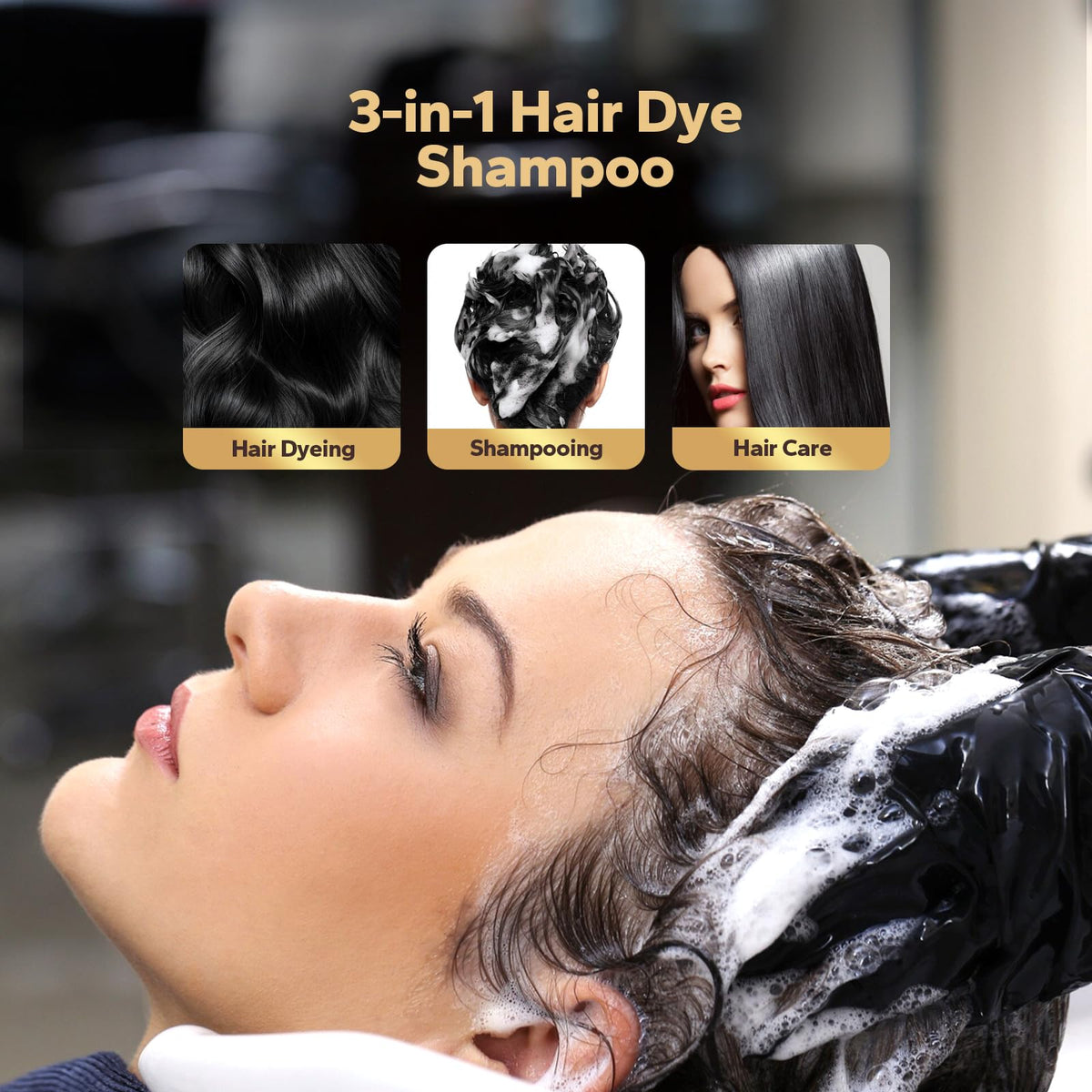 HyperHair pump dispensing thick black shampoo texture for even coverage