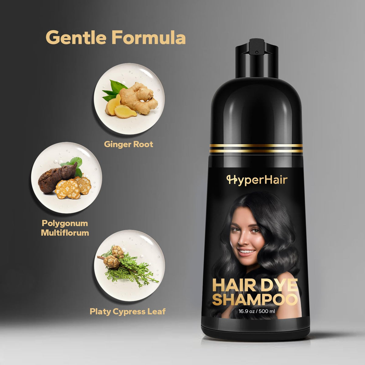 HyperHair bottle in hand for size comparison and travel convenience