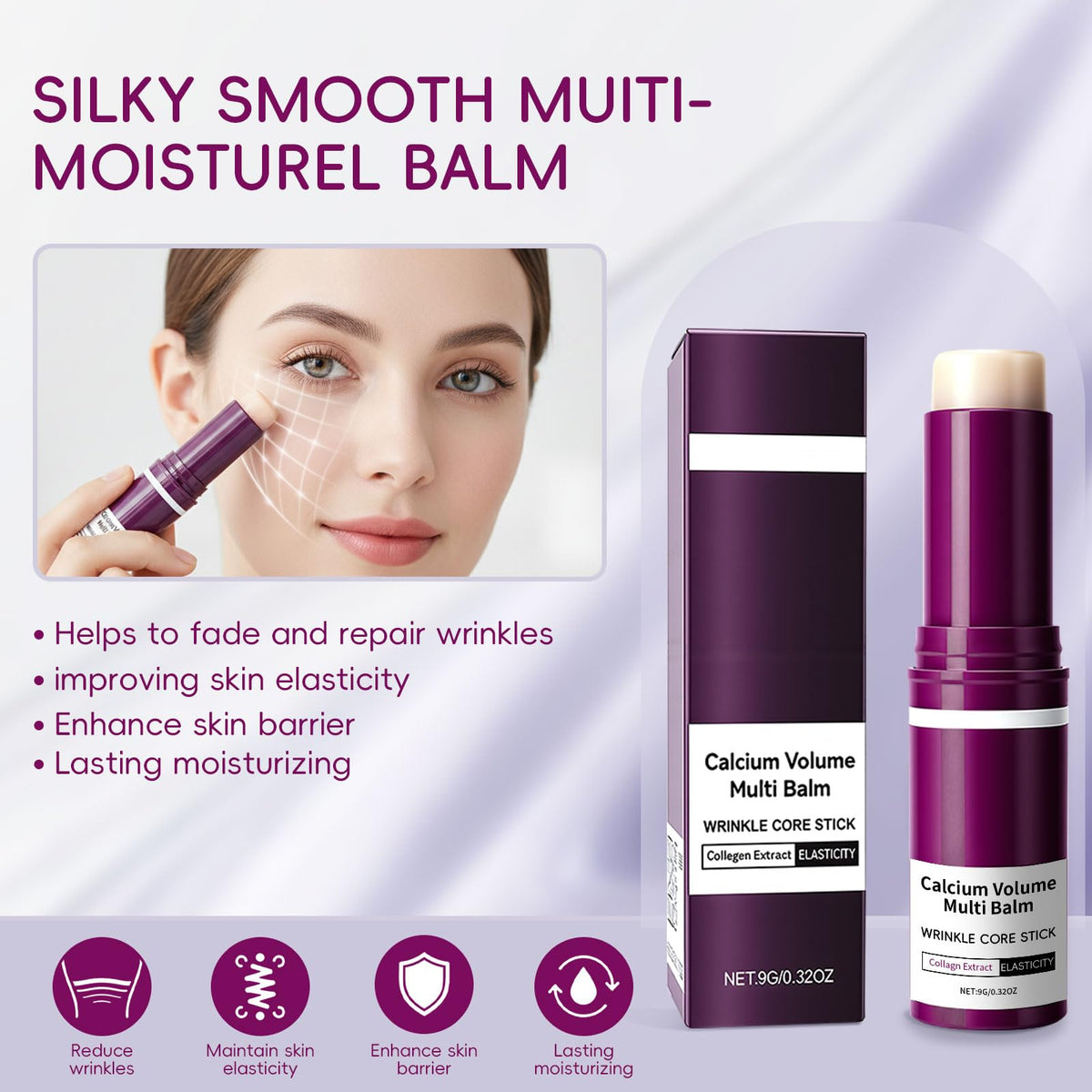 Hypoaled applying balm to eye area to hydrate and smooth