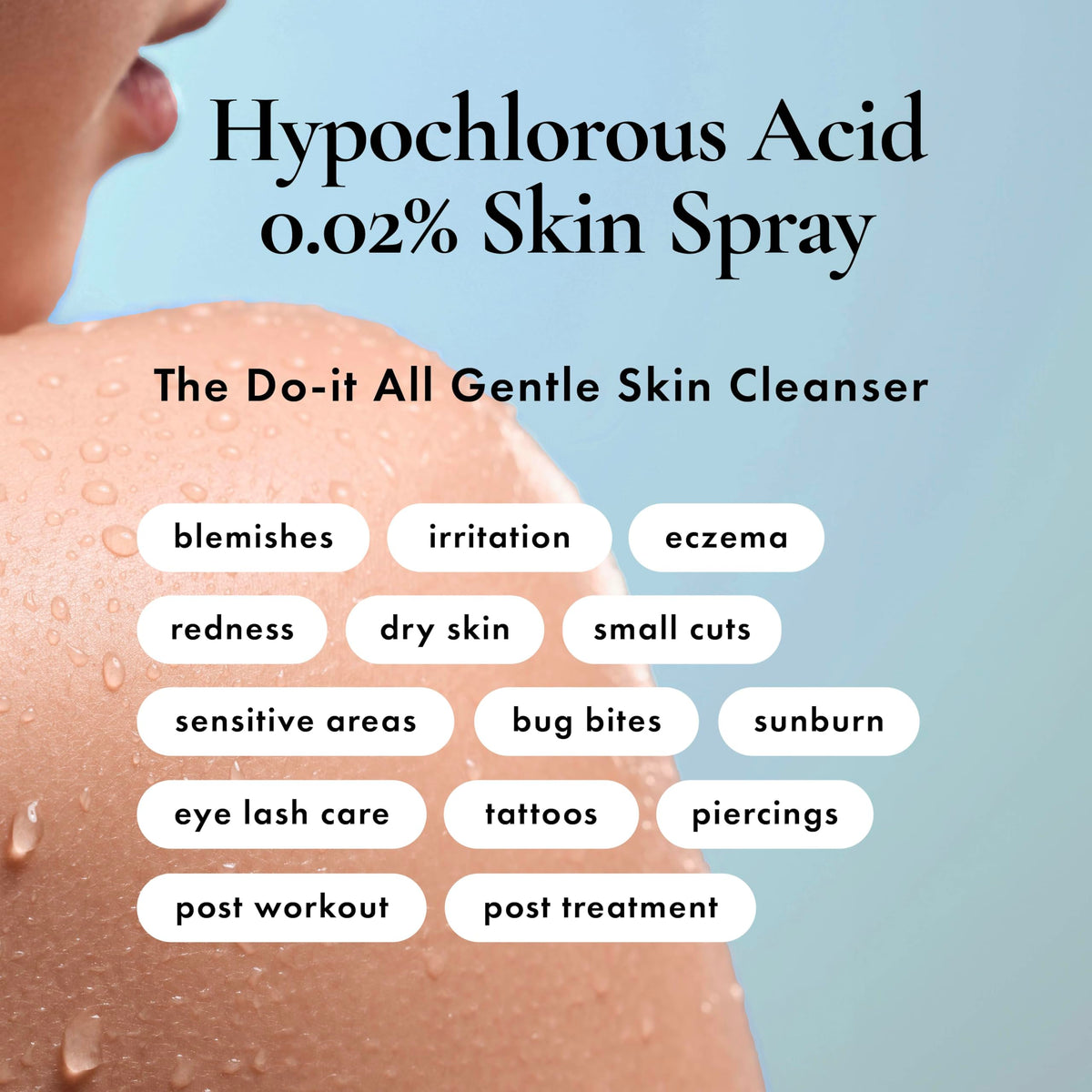 HypoClear spray nozzle close-up showing fine mist for even coverage