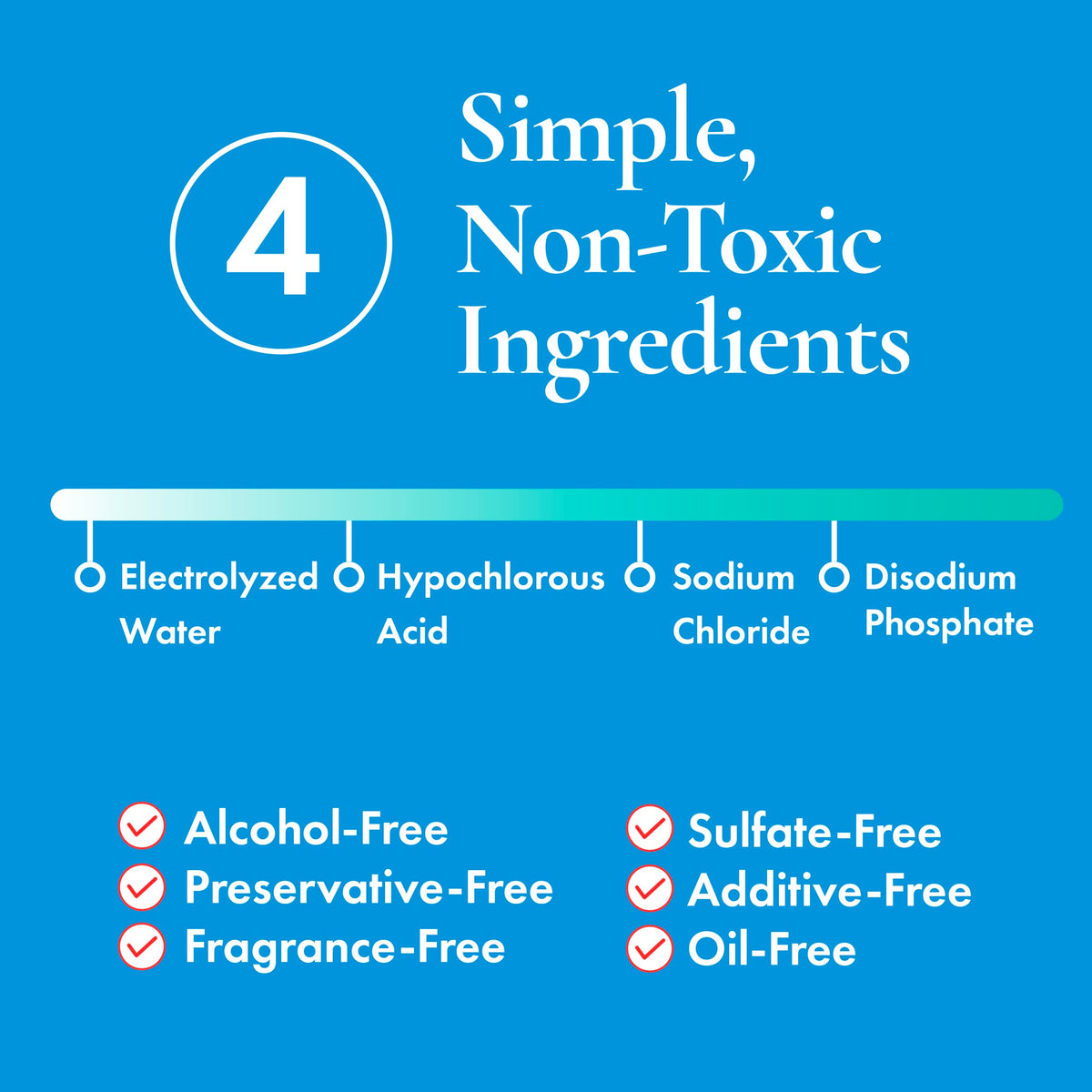 HypoClear bottle label turned to list ingredients and formulation clarity