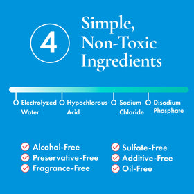 HypoClear bottle label turned to list ingredients and formulation clarity