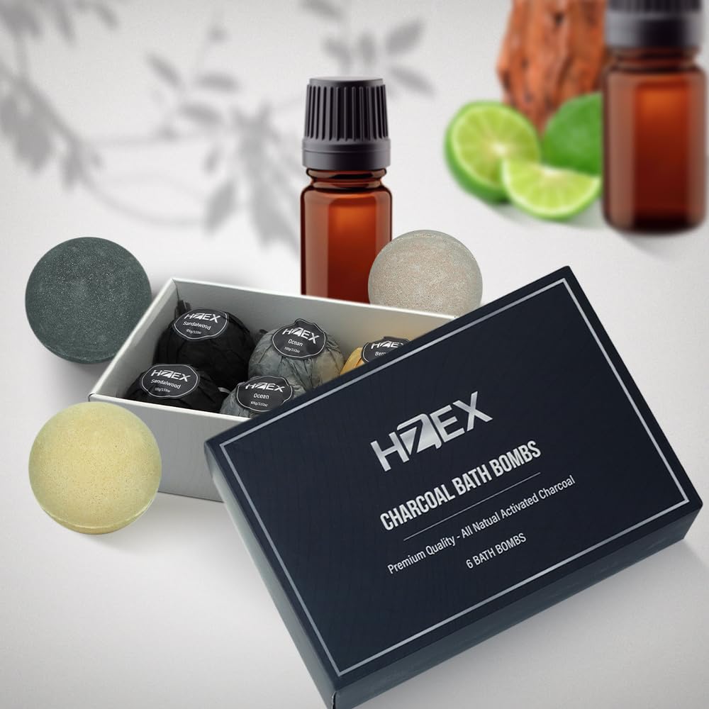 HZEX ocean bath bomb dissolving in tub showing clean water effect